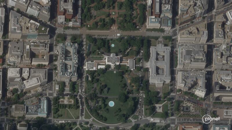 Satellite image showing the White House on September 9, 2025