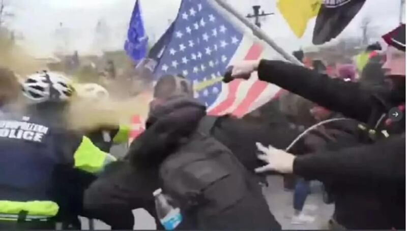 Taake (far right) spraying a police officer.

https://eu.usatoday.com/story/news/nation/2025/02/07/andrew-taake-arrested-texas-online-solicitation-of-minor/78324015007/